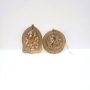 Brass 12 Days of Christmas Ornament Lot Set x2 Bird Swan Partridge Pear Tree